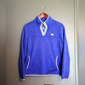 L.L. Bean Half Button Periwinkle Sweater Fleece Pullover Sweatshirt
